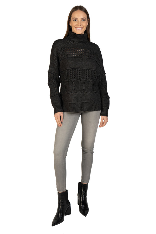 Love Token Cable Knit Turtleneck Pullover 2