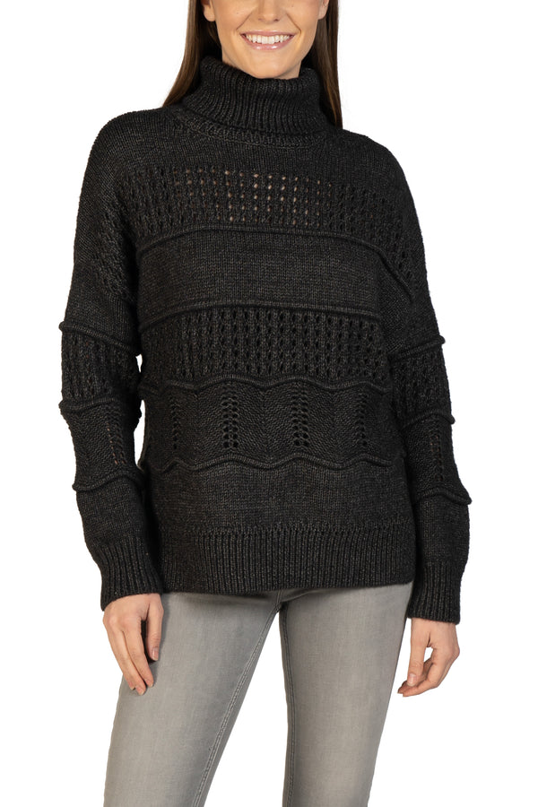 Love Token Cable Knit Turtleneck Pullover