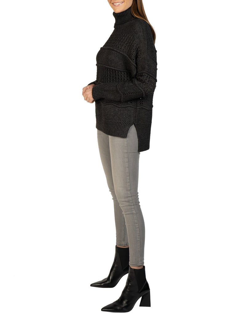 Love Token Cable Knit Turtleneck Pullover 3