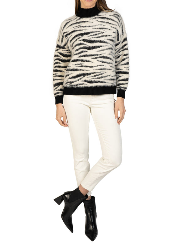 Love Token Zebra Fuzzy Pullover 1