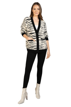 Zebra Fuzzy Cardigan