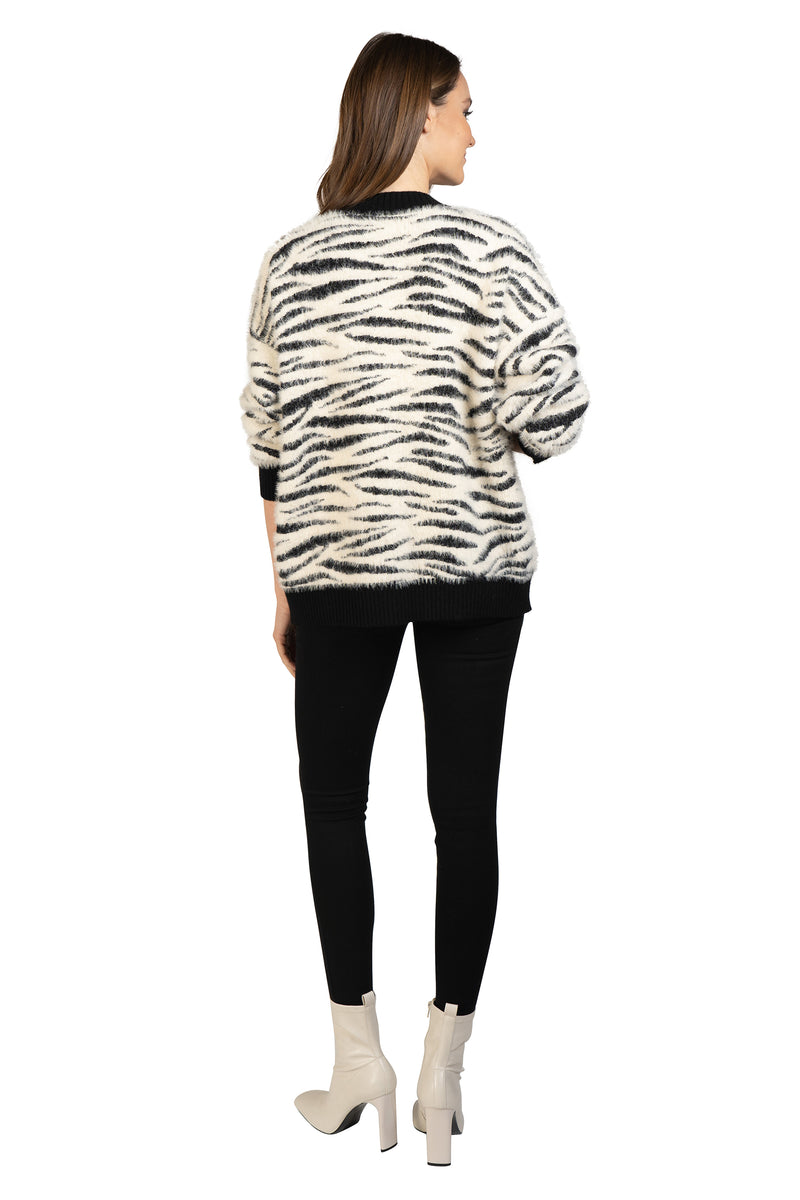 Zebra Fuzzy Cardigan