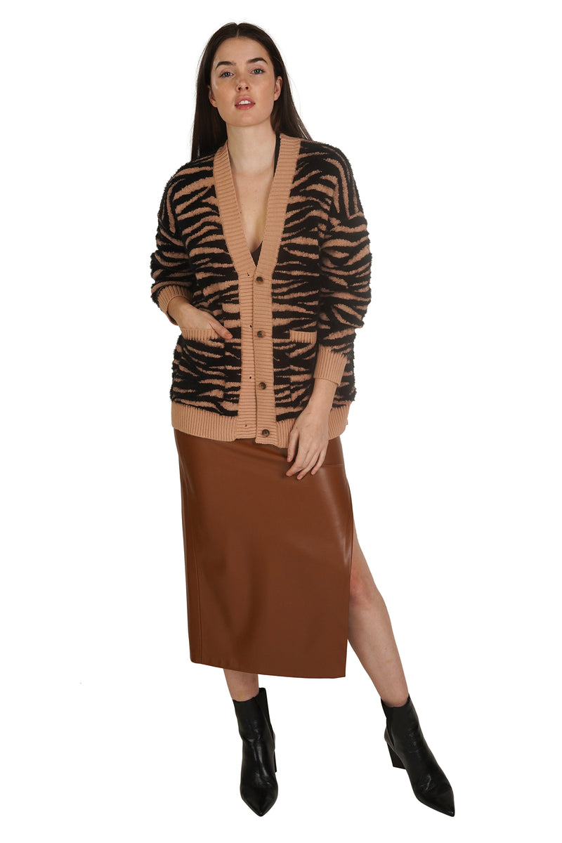 Zebra Fuzzy Cardigan