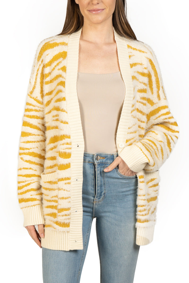Zebra Fuzzy Cardigan