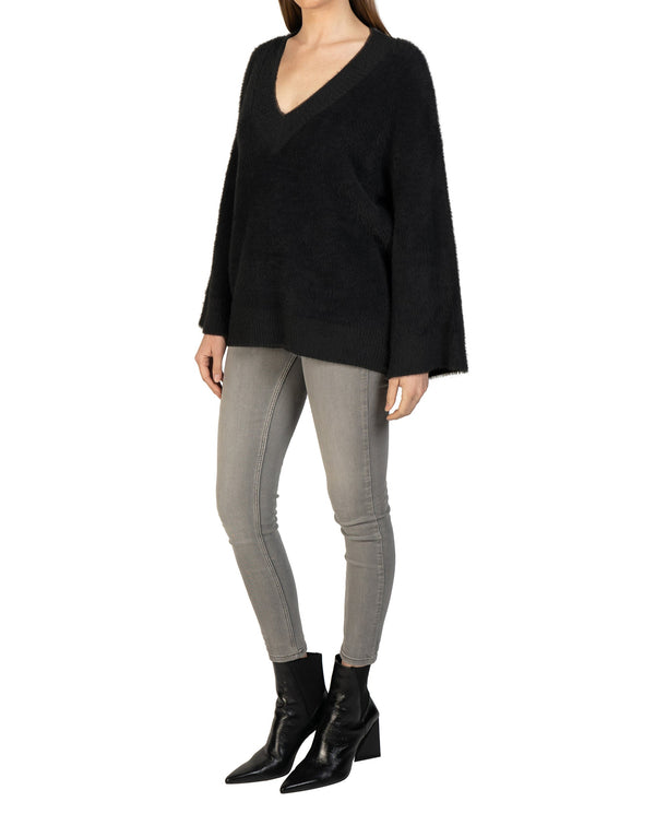 Bell Sleeve Fuzzy Pullover