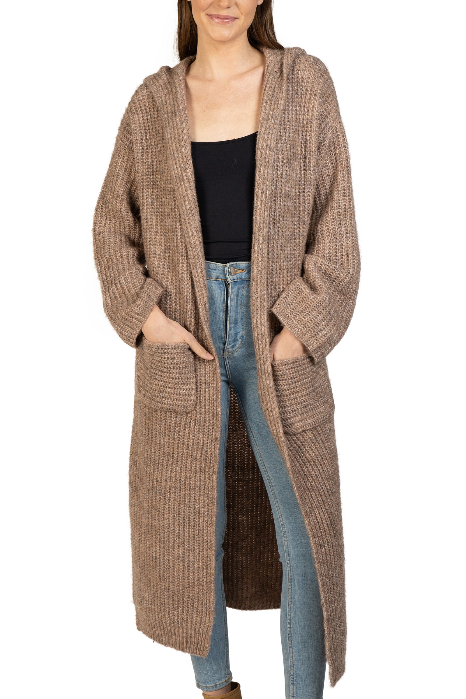 トップス SERIALIZE LONG HOODED CARDIGAN Love Token Women's Long Hooded Cardigan – Love Token US