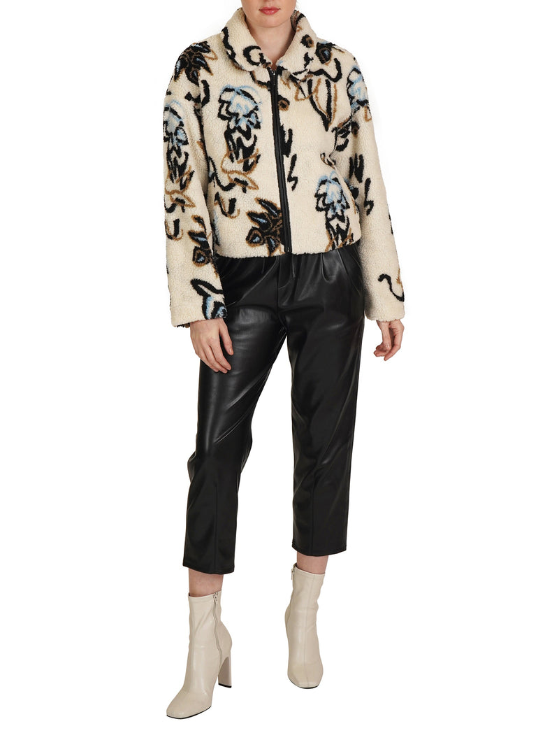 Abstract Pattern Teddy Jacket