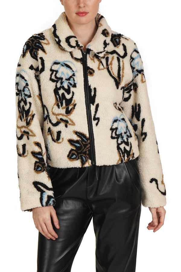 Abstract Pattern Teddy Jacket