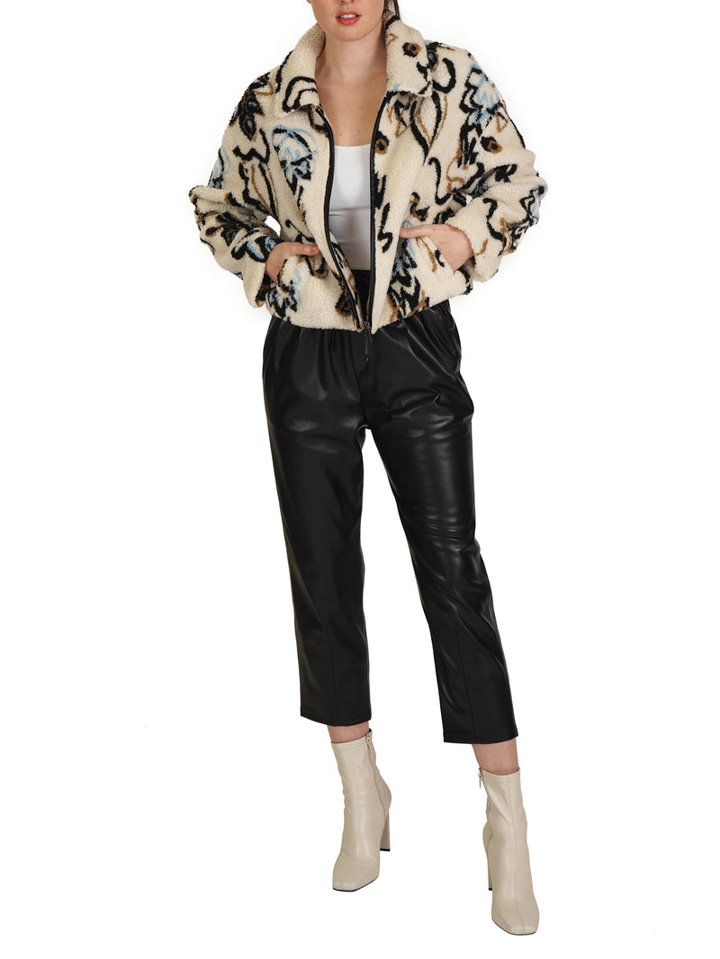 Abstract Pattern Teddy Jacket
