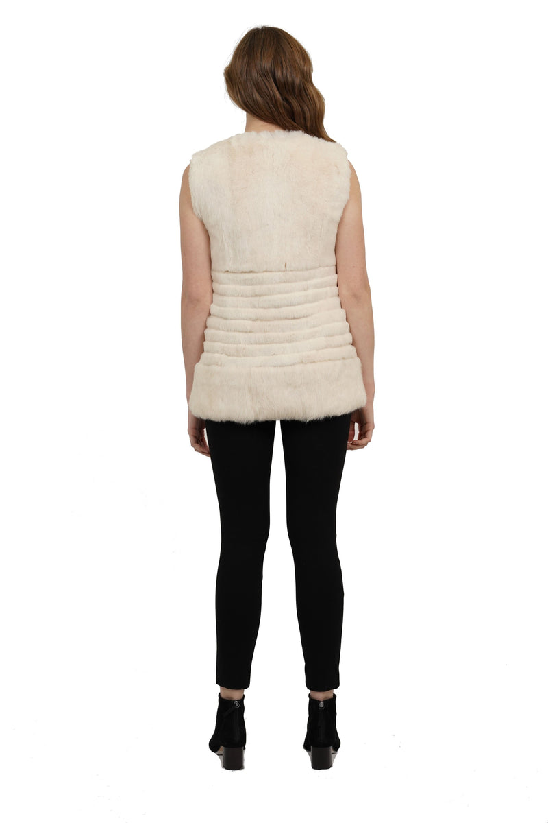 Sandy Genuine Real Rabbit Fur Panel Vest