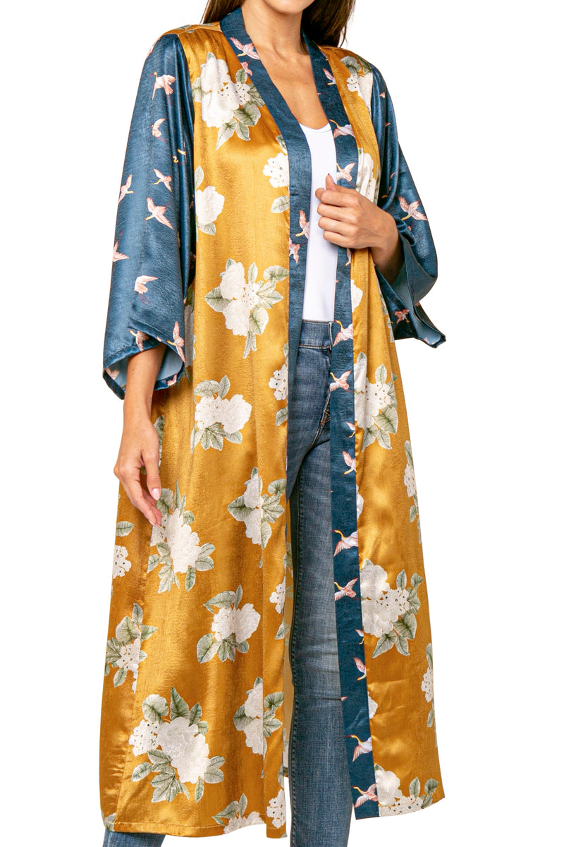 Chance Floral Open Kimono Robe