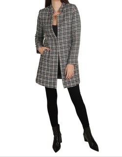Plaid Tweed Coat