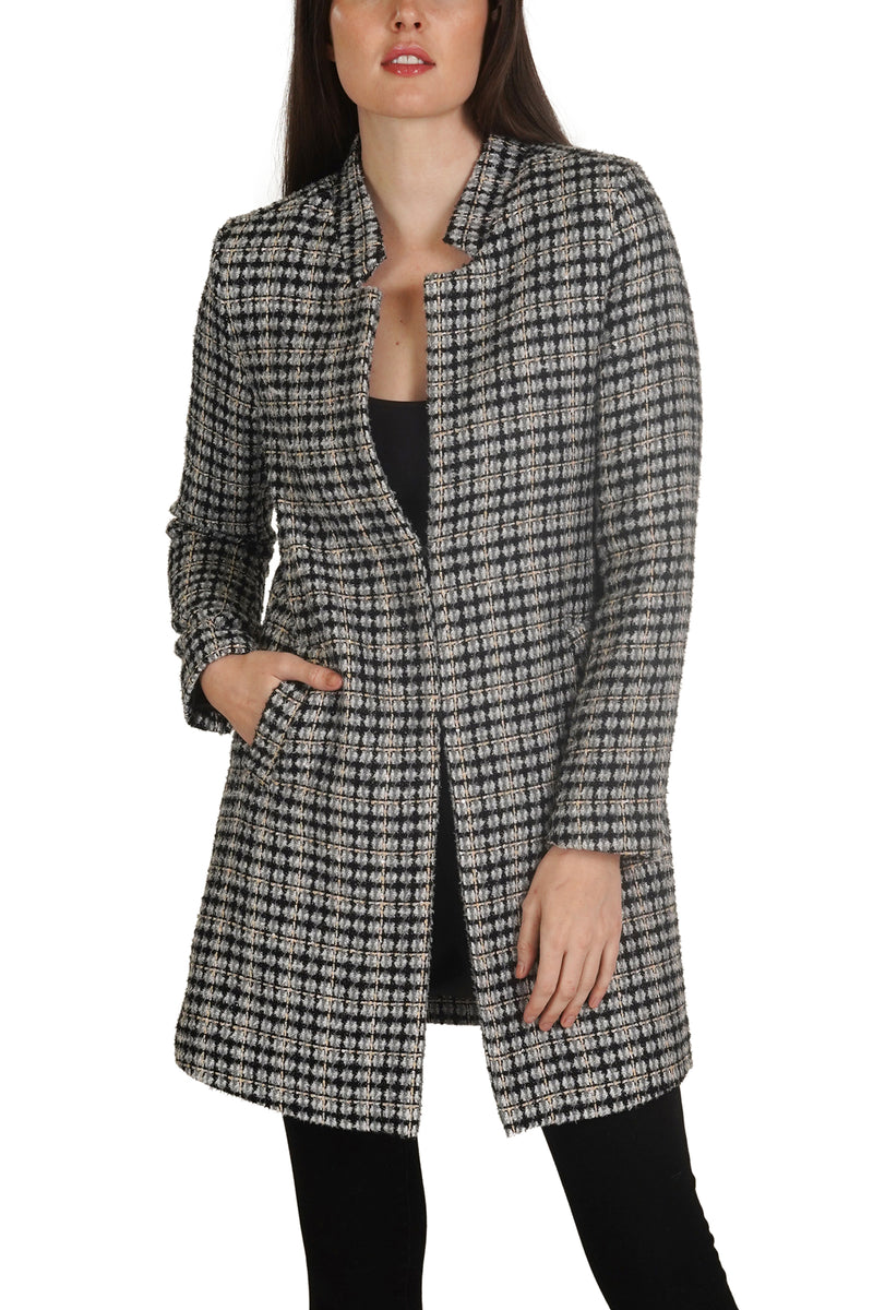 Love Token Plaid Tweed Coat