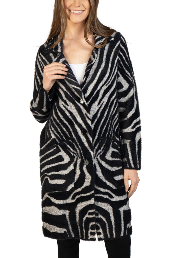 Love Token Zebra Print Coatigan