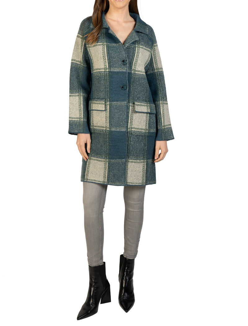 Plaid Collared Cardigan