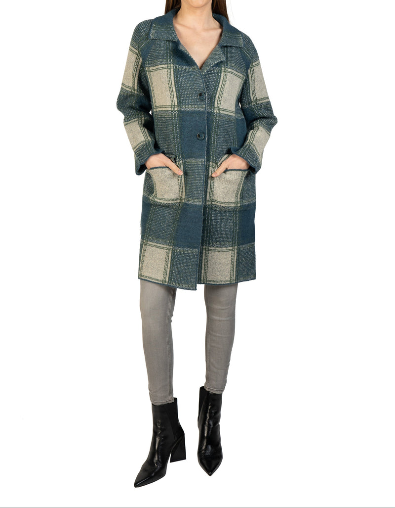 Plaid Collared Cardigan
