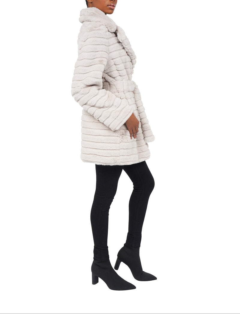 Mike Faux Fur Plush Panel Coat