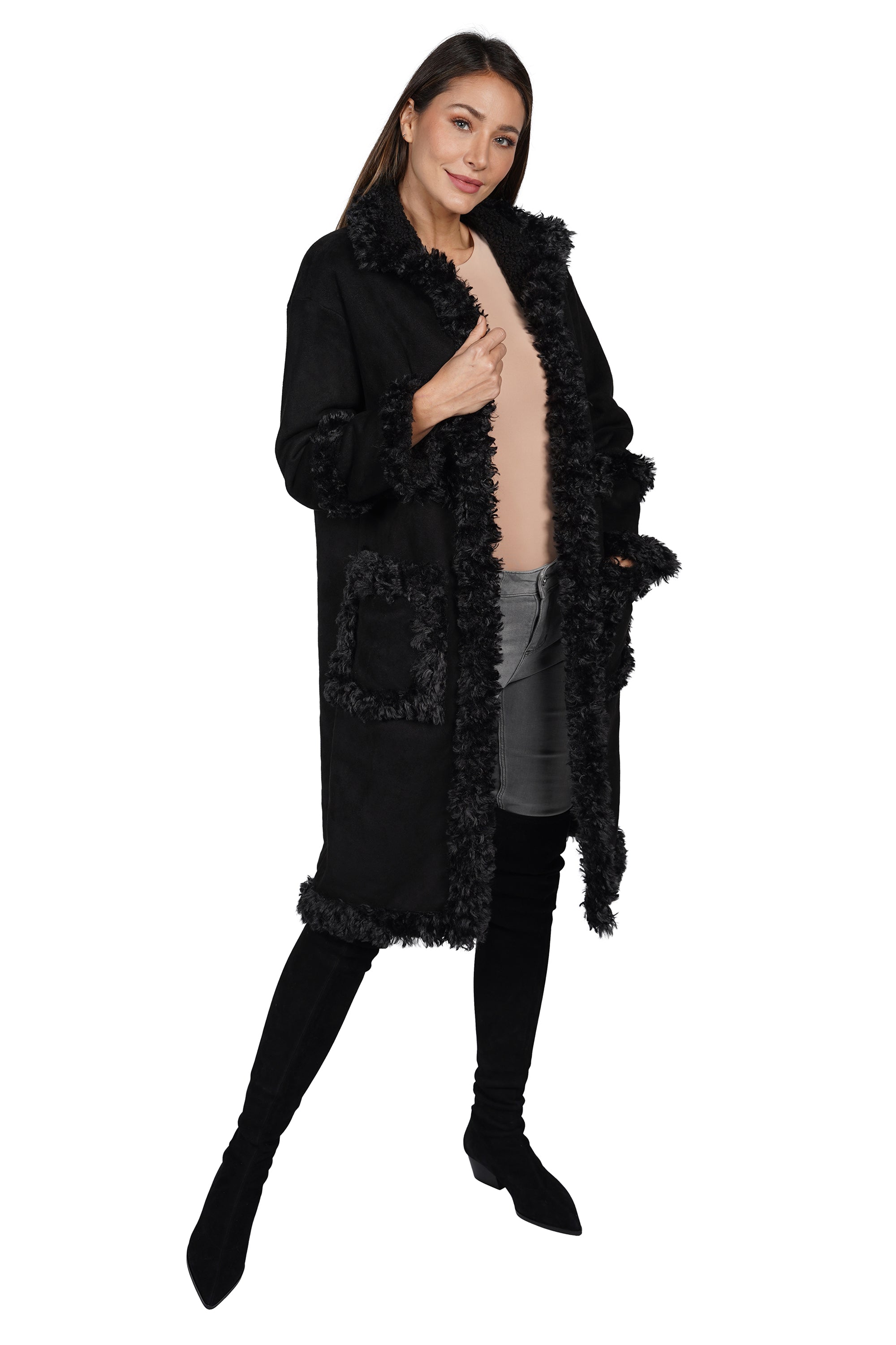 Love Token Pamela Shearling Faux Fur Coat 7