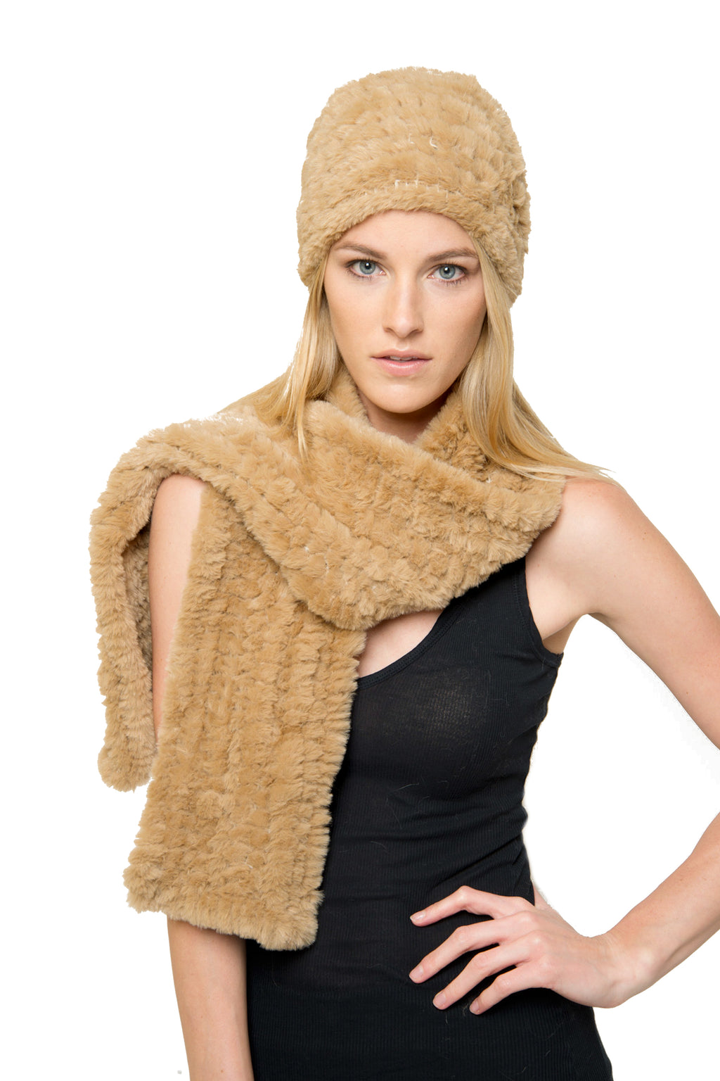Carmela Faux Fur Hat & Scarf Set - Love Token – Love Token US