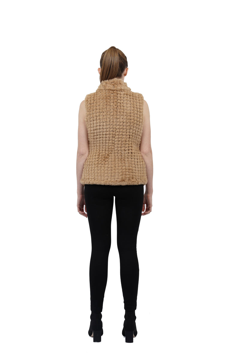 Amy Faux Fur Ultra Plush Texture Vest-1