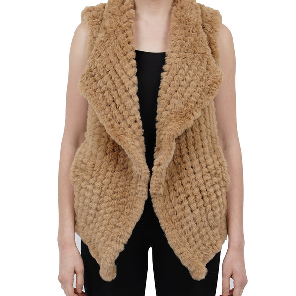 Faux fur outlet drape vest