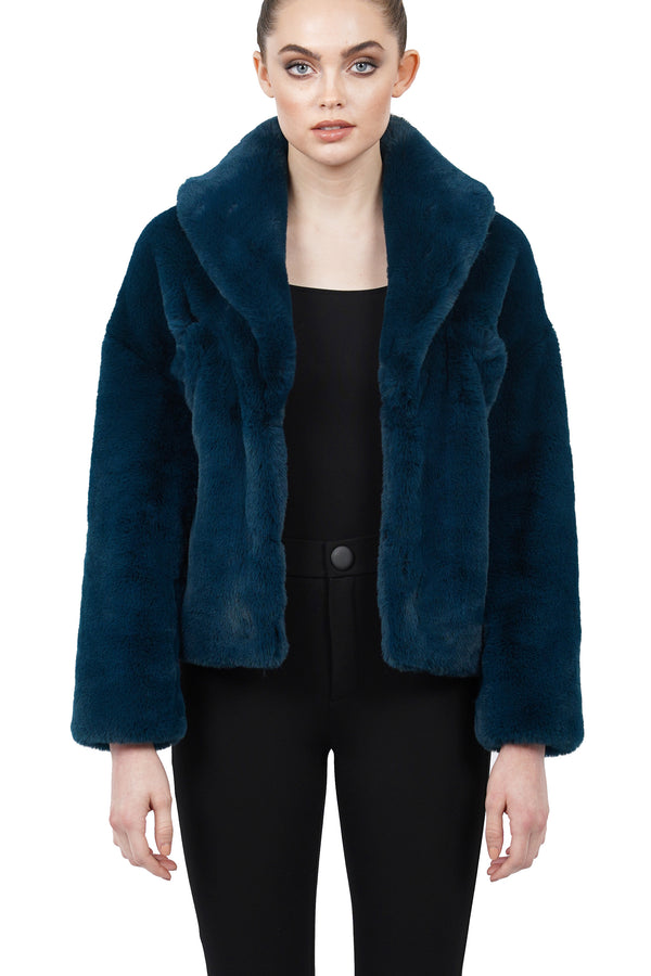 Tiara Faux Fur Plush Jacket Coat